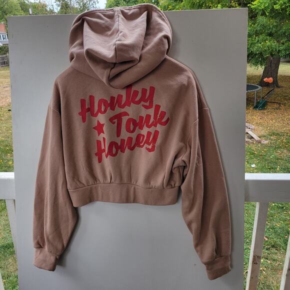 Betty Boop Women's Sz M Cropped Hoodie Pullover Sweater Long Sleeve Stretchy - Picture 5 of 7